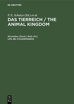 Fester Einband Das Tierreich / The Animal Kingdom / Cyclostomata von 