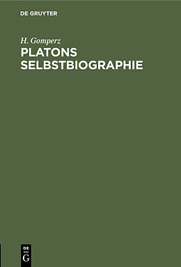 Fester Einband Platons Selbstbiographie von H. Gomperz