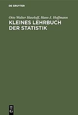 Fester Einband Kleines Lehrbuch der Statistik von Otto Walter Haseloff, Hans-J. Hoffmann
