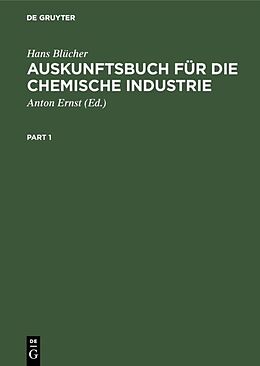 Fester Einband Auskunftsbuch für die chemische Industrie von Hans Blücher