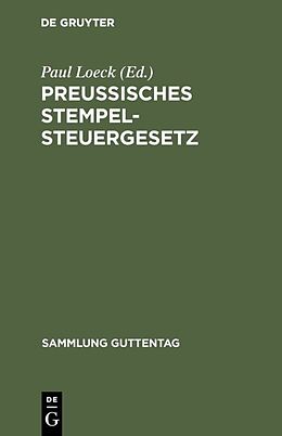 Fester Einband Preußisches Stempelsteuergesetz von 