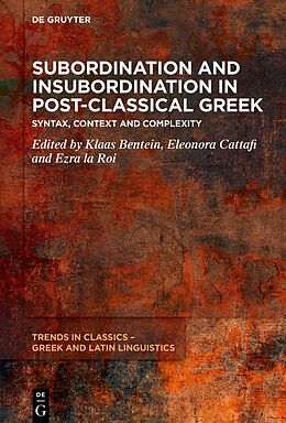 Livre Relié Subordination and Insubordination in Post-Classical Greek de 