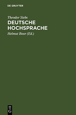 Fester Einband Deutsche Hochsprache von Theodor Siebs