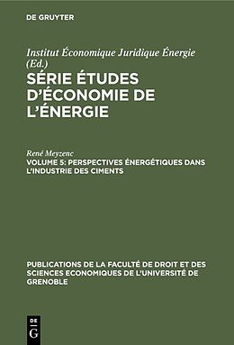 Livre Relié Perspectives énergétiques dans l'industrie des ciments de René Meyzenc