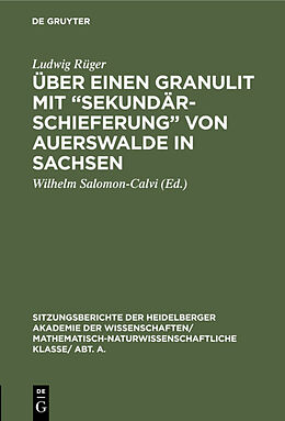 Fester Einband Über einen Granulit mit Sekundärschieferung von Auerswalde in Sachsen von Ludwig Rüger