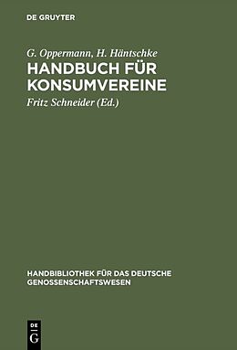 Fester Einband Handbuch für Konsumvereine von G. Oppermann, H. Häntschke