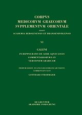 Leinen-Einband Galeni In Hippocratis De aere aquis locis commentariorum IIV versio Arabica von Gotthard Strohmaier