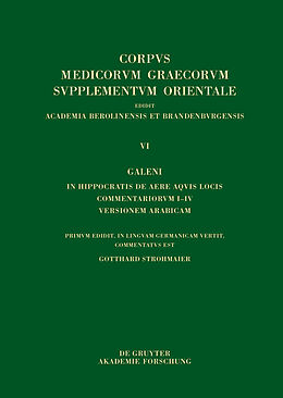 Leinen-Einband Galeni In Hippocratis De aere aquis locis commentariorum IIV versio Arabica von Gotthard Strohmaier