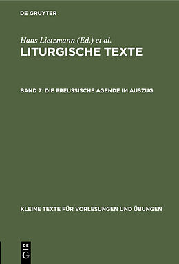 Fester Einband Liturgische Texte / Die Preussische Agende im Auszug von 