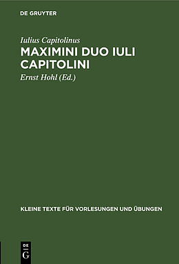 Fester Einband Maximini duo Iuli Capitolini von Iulius Capitolinus