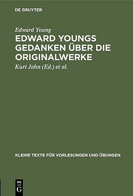 Fester Einband Edward Youngs Gedanken über die Originalwerke von Edward Young
