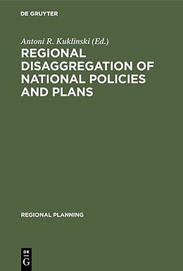 Livre Relié Regional disaggregation of national policies and plans de 