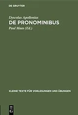 Fester Einband De Pronominibus von Dyscolus Apollonius