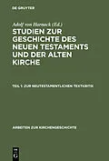 E-Book (pdf) Zur neutestamentlichen Textkritik von Adolf Harnack