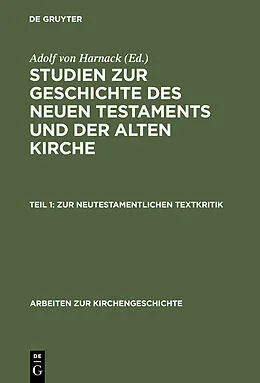 E-Book (pdf) Zur neutestamentlichen Textkritik von Adolf Harnack