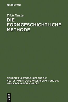 E-Book (pdf) Die formgeschichtliche Methode von Erich Fascher