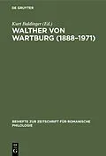 PDF Walther von Wartburg (18881971) von 