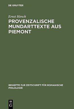 E-Book (pdf) Provenzalische Mundarttexte aus Piemont von Ernst Hirsch
