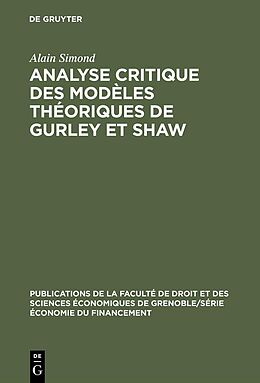 eBook (pdf) Analyse critique des modèles théoriques de Gurley et Shaw de Alain Simond