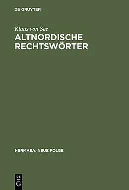 E-Book (pdf) Altnordische Rechtswörter von Klaus von See