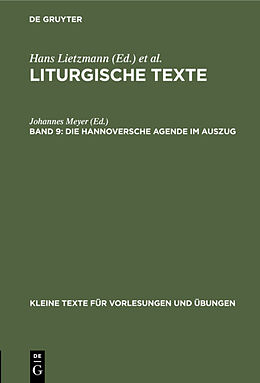 E-Book (pdf) Liturgische Texte / Die Hannoversche Agende im Auszug von 