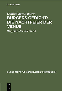 E-Book (pdf) Bürgers Gedicht: Die Nachtfeier der Venus von Gottfried August Bürger