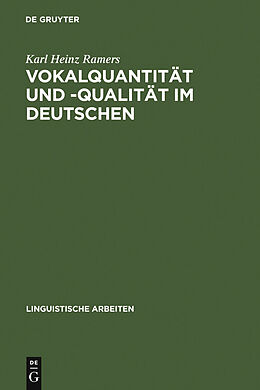 E-Book (pdf) Vokalquantität und -qualität im Deutschen von Karl Heinz Ramers