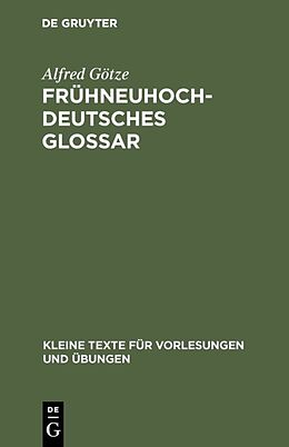 E-Book (pdf) Frühneuhochdeutsches Glossar von Alfred Götze