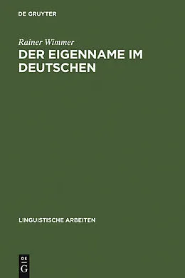 E-Book (pdf) Der Eigenname im Deutschen von Rainer Wimmer