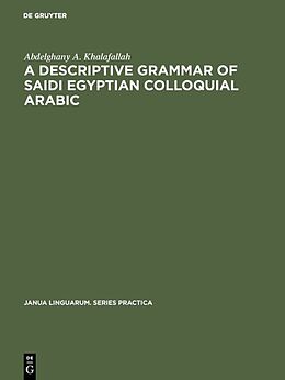 eBook (pdf) A descriptive grammar of saidi Egyptian colloquial Arabic de Abdelghany A. Khalafallah