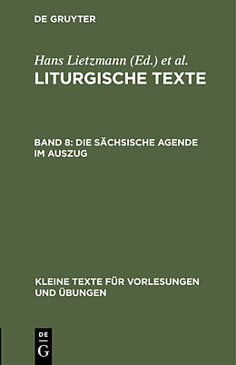E-Book (pdf) Liturgische Texte / Die Sächsische Agende im Auszug von 