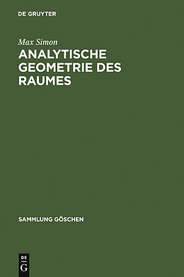 E-Book (pdf) Analytische Geometrie des Raumes von Max Simon