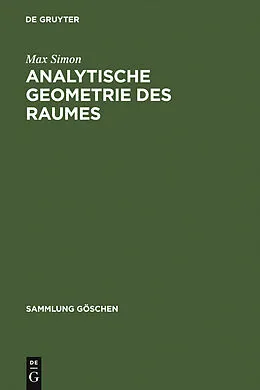 PDF Analytische Geometrie des Raumes von Max Simon