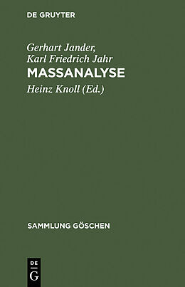 E-Book (pdf) Massanalyse von Gerhart Jander, Karl Friedrich Jahr