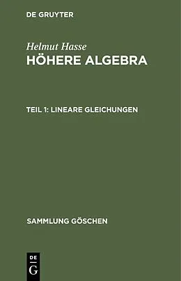 E-Book (pdf) Lineare Gleichungen von Helmut Hasse
