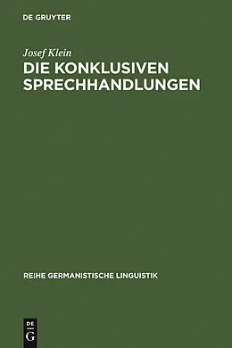 PDF Die konklusiven Sprechhandlungen von Josef Klein