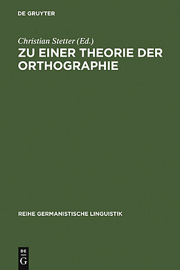 E-Book (pdf) Zu einer Theorie der Orthographie von 