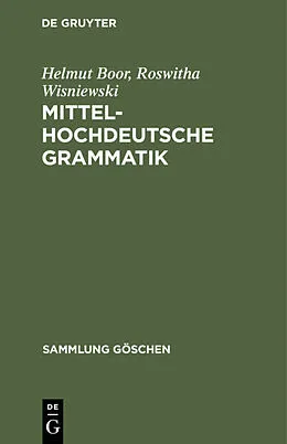 E-Book (pdf) Mittelhochdeutsche Grammatik von Helmut Boor, Roswitha Wisniewski