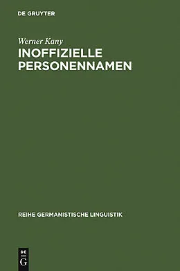 E-Book (pdf) Inoffizielle Personennamen von Werner Kany