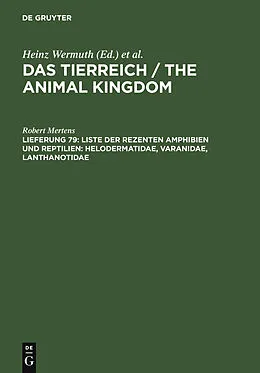 PDF Liste der rezenten Amphibien und Reptilien: Helodermatidae, Varanidae, Lanthanotidae von Robert Mertens