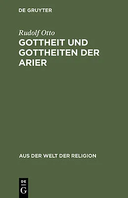 PDF Gottheit und Gottheiten der Arier von Rudolf Otto