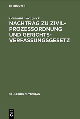 E-Book (pdf) Nachtrag zu Zivilprozessordnung und Gerichtsverfassungsgesetz von Bernhard Wieczorek