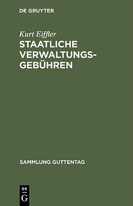 E-Book (pdf) Staatliche Verwaltungsgebühren von Kurt Eiffler