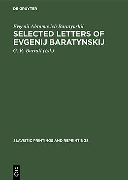 E-Book (pdf) Selected letters of Evgenij Baratynskij von Evgenii Abramovich Baratynskii