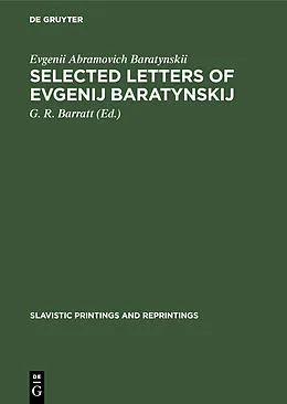 E-Book (pdf) Selected letters of Evgenij Baratynskij von Evgenii Abramovich Baratynskii