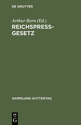E-Book (pdf) Reichspreßgesetz von 