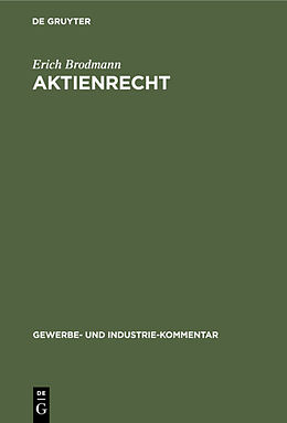 E-Book (pdf) Aktienrecht von Erich Brodmann