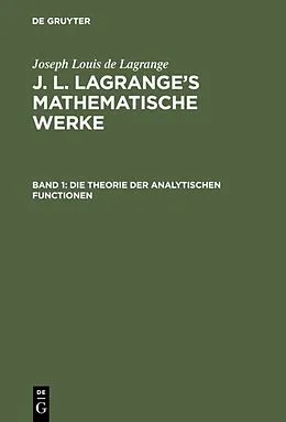 E-Book (pdf) Die Theorie der analytischen Functionen von J. L. Lagrange