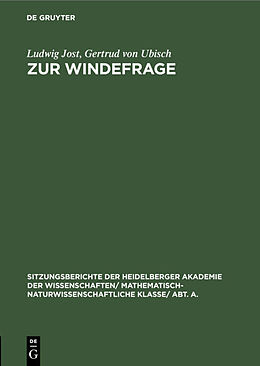 E-Book (pdf) Zur Windefrage von Ludwig Jost, Gertrud von Ubisch