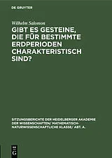 PDF Gibt es Gesteine, die für bestimmte Erdperioden charakteristisch sind? von Wilhelm Salomon
